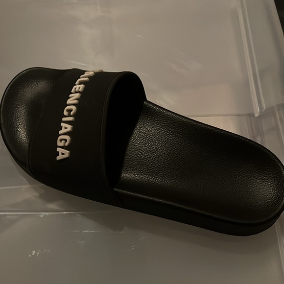 Black balenciaga rubber slides - Picture 2 of 2